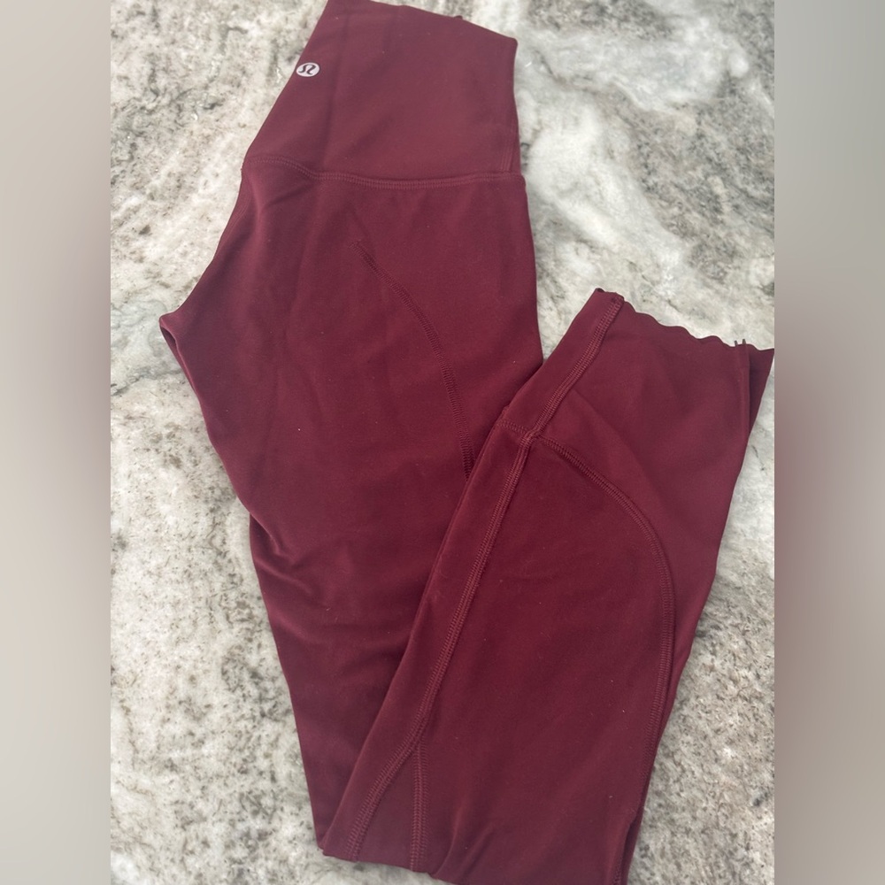 Lululemon Burgundy Leggings, SIZE 0 - Picture 6 of 7